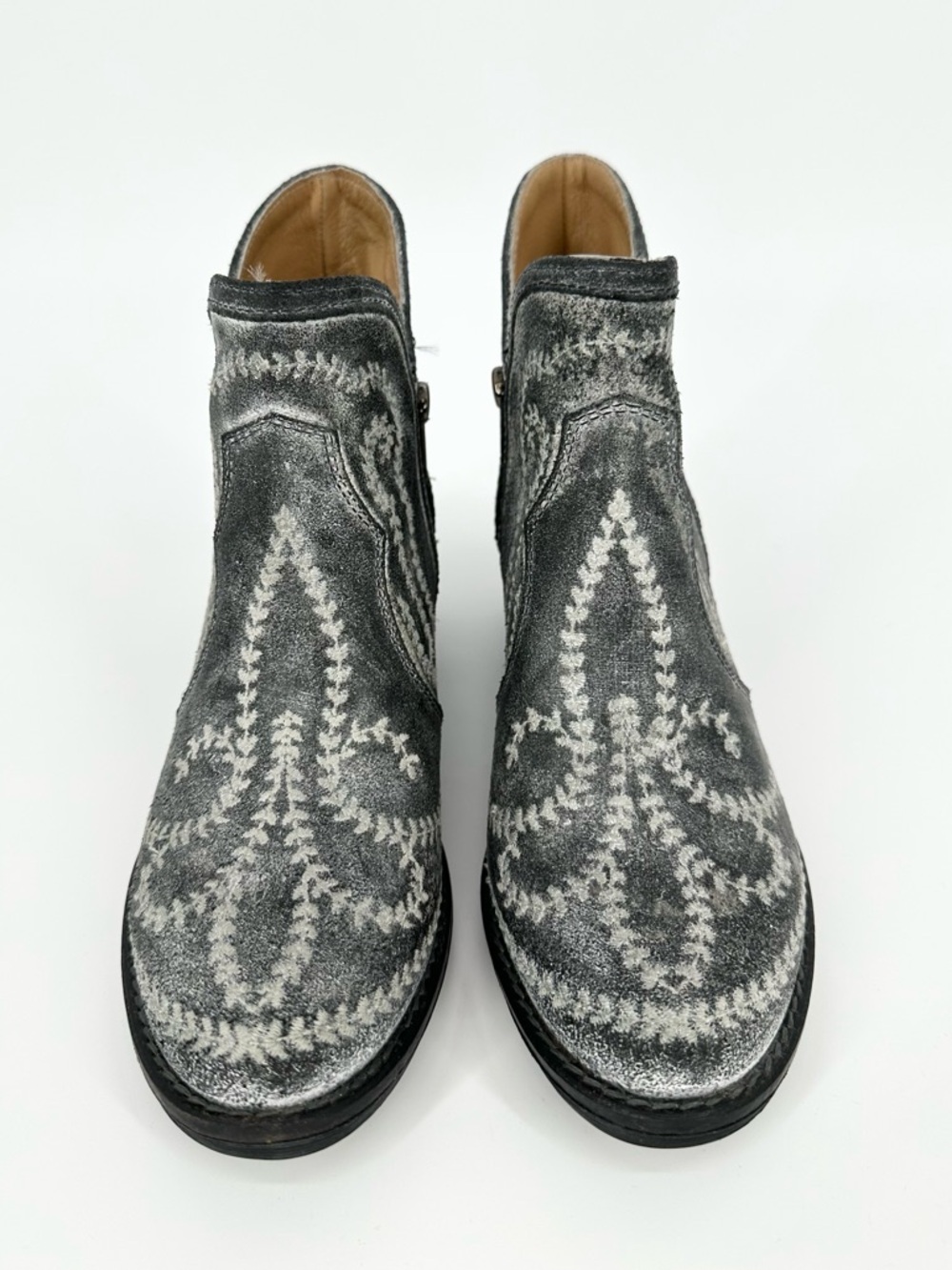 Sterling River Leather Embroidered Ankle Boots - Picture 2 of 10